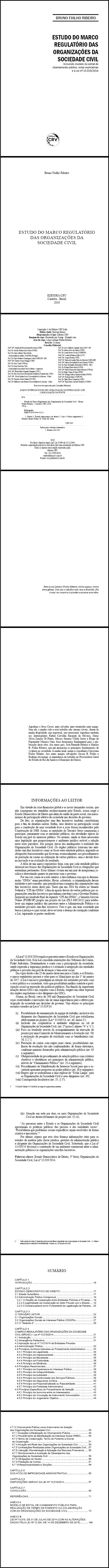 ESTUDO DO MARCO REGULATÓRIO DAS ORGANIZAÇÕES DA SOCIEDADE CIVIL